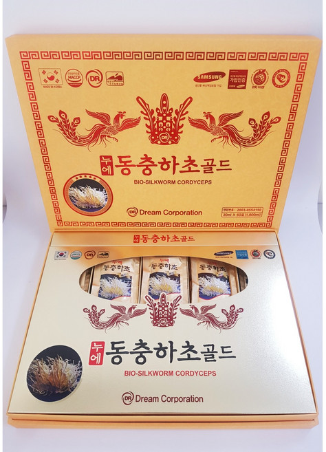 누에 동충하초 골드 활기찬 하루를 위한 건강습관 30ml 60포 2달분 1.8L 1개, 60개