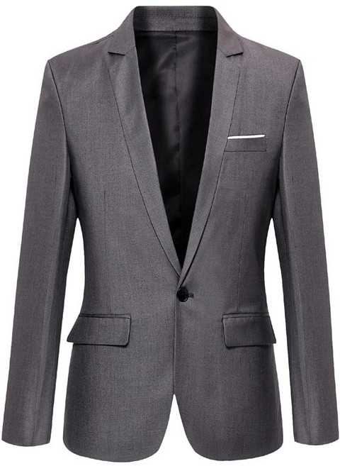 LARGE STORE 春秋款輕薄經典百搭素面短版西裝外套 韓版修身單扣西裝(N302)