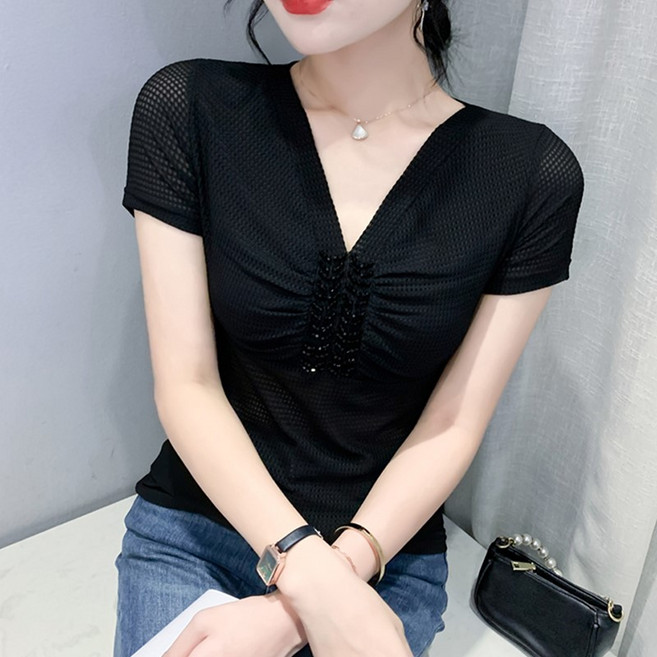 여성용 라인댄스복 스포츠댄스복 여자 상의 티셔츠 연습복 뉴타임즈F24307