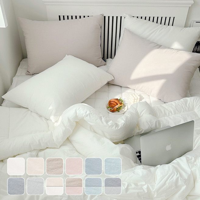 몽글사각 밀크티 고밀도순면 60수 광폭 호텔침구 옥수수솜 차렵이불 단품 S/Q 12color