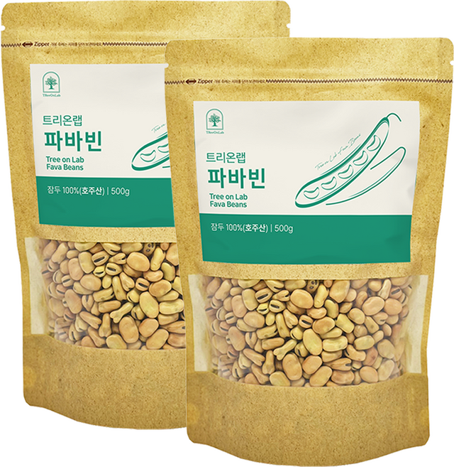 트리온랩 파바빈 식물성 단백질 식이섬유 비타민 마그네슘 미네랄 잠두콩 럭키빈 작두콩 누에콩 호주산 100% 무첨가 원물 식이섬유 NON-GMO 레시피 500g, 2개