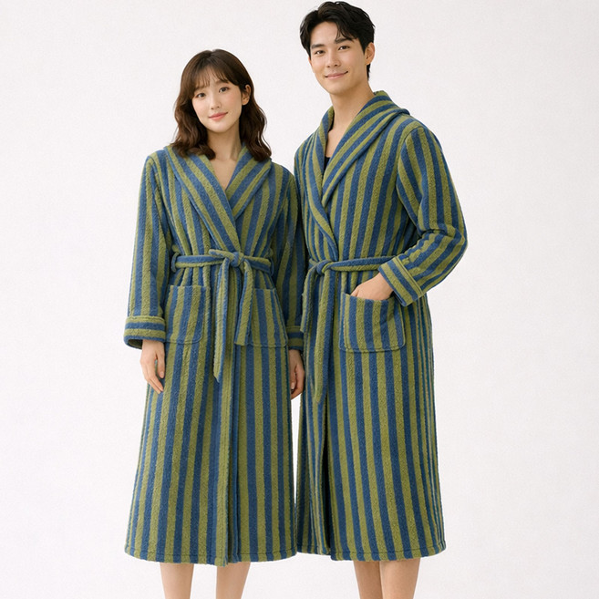 Firina 프리미엄 극세사 겨울 수면 로브 가운 남녀공용 커플 홈웨어 호텔 샤워 보온 파자마