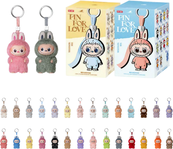 (국내배송) 팝마트 라부부 미니 4세대 알파벳 인형 키링 내마음속 비밀번호, 2개, A-M