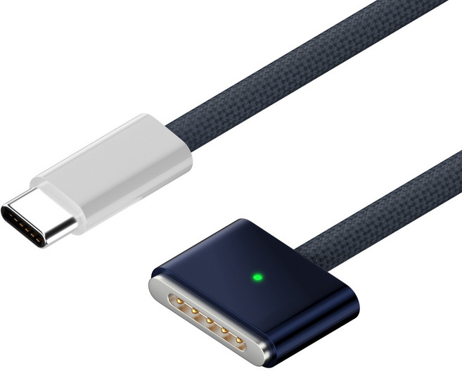 INKU 磁吸充電線 Type-C 適用於 MacBook, Magsafe3午夜藍140W, 1個, 2m
