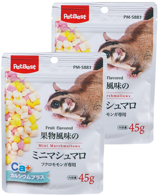PetBest 丸福 綜合水果 ca+棉花糖, 45g, 2入
