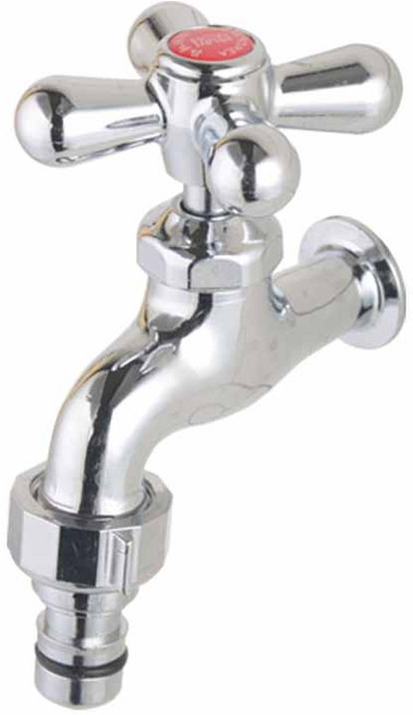 십자커플링꼭지(온수용) 일반 수도꼭지 세탁기 수전 베란다 정원 세차, 1개