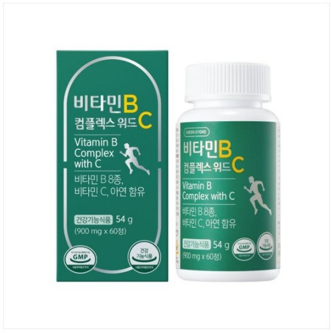 그린스토어 비타민B 컴플렉스 위드C, 60정, 2개