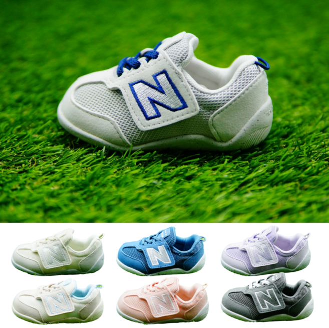 뉴발란스 350 뉴비 퍼스트 베이비 보행기화 슈즈 걸음마 작은 운동화 라이트 그레이