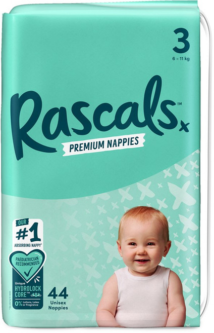 라스칼프렌즈 프리미엄 밴드형 기저귀 유아용, 3단계, 44매