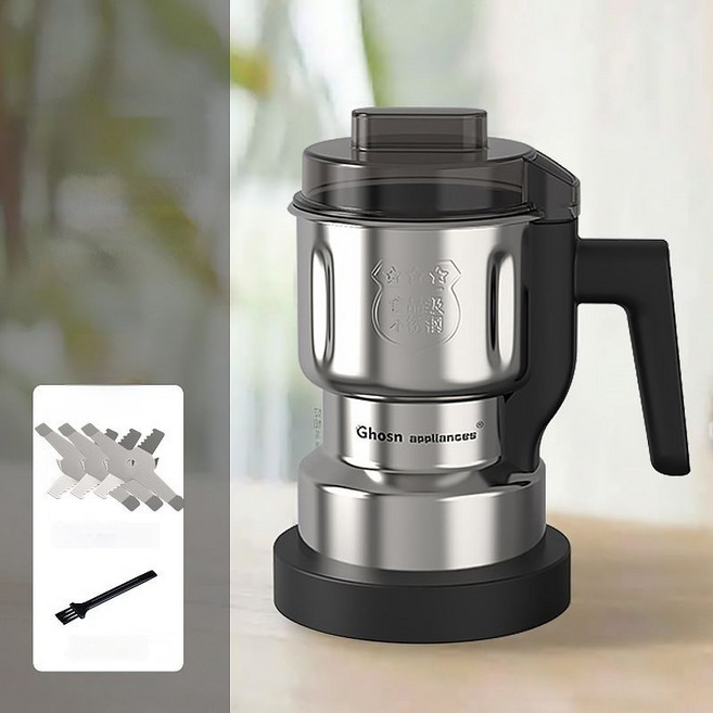 Ghosn appliances 110V 不鏽鋼磨粉機 家用小型電動研磨機, 500ML大容量【刷子+3把備用刀】