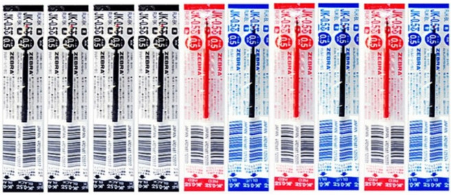 제브라 사라사 3색볼펜 리필심 RJK-0.5, 0.5 Mix x 10p