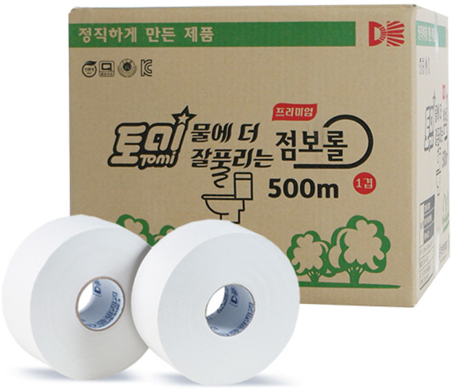 토미 프리미엄 점보롤화장지 500m, 16개, 16롤