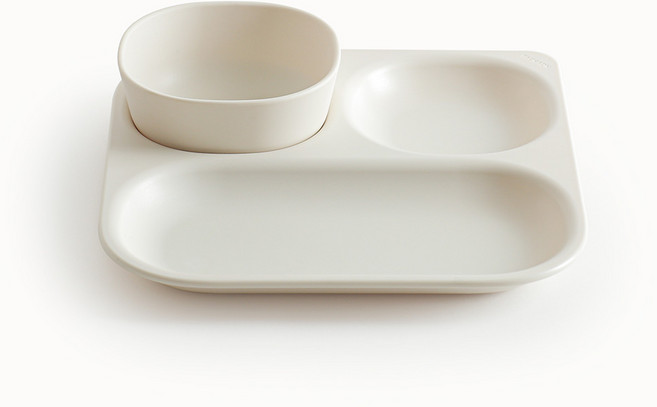 탁가온 에코젠 네모 유아 3구 식판 세트, 아이보리, 1세트