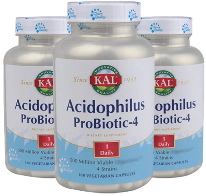 Kal 애시도필러스 프로바이오틱-4 유산균 베지테리안 캡슐, 100정, 3개 - 쿠팡