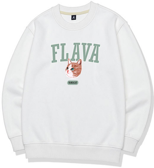 플라바 시그니처 아치로고 맨투맨 남녀공용 빅사이즈 오버핏