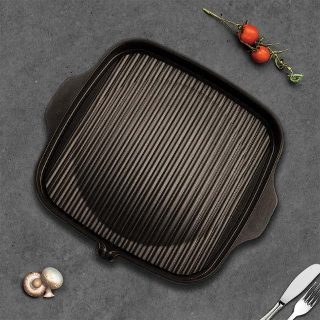 굿즈팡팡 가정용 업소용 삼겹살 소고기 고기불판 사각, 1개, 33cm