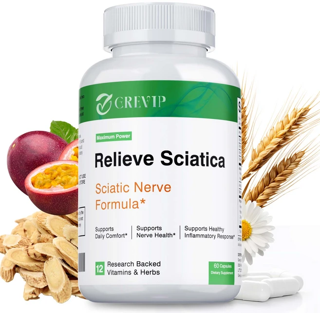 좌골신경통 완화 - 허리 엉덩이 허리 다리 통증 완화 및 신경 기능 지원을 위한 12가지 연구 기반 비타민 - 채식 캡슐, 3개, 60정 - 쿠팡