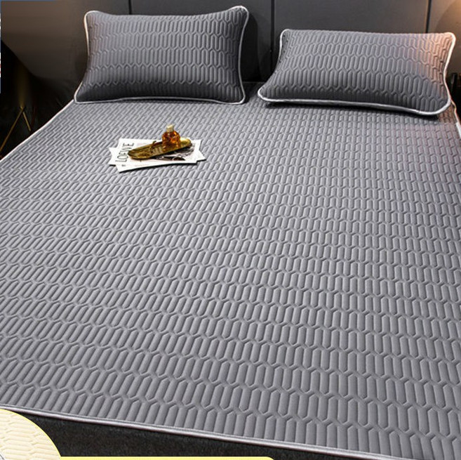 Yongxu 여름침대매트 천연 라텍스 돗자리 소프트 돗자리 스케이트 방지 실크 돗자리 냉감패드, 90*200cm, 그레이 B