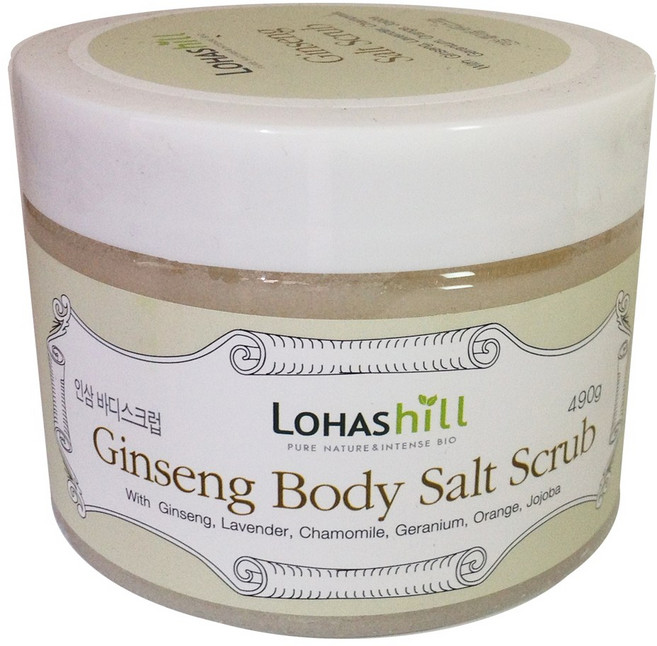로하스힐 인삼 바디 솔트 스크럽 490g 바디스크럽, 1개