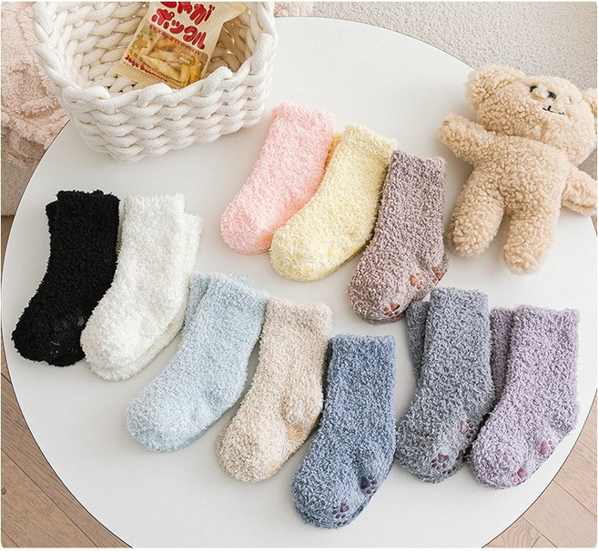 콩지키즈 포근수면양말 유아 수면양말 아동 미끄럼방지 돌 아기 양말 겨울 보온