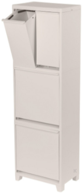 프랑코홈 스탠드 분리수거함 3단 트윈형, 시그니처 베이지