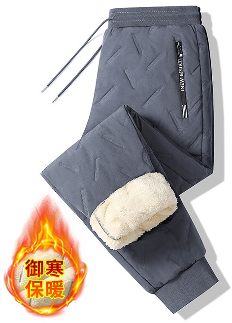 TYR STORE 男款羊羔絨加絨加厚長褲 冬季防風防水保暖休閒褲 束腳直筒大尺碼