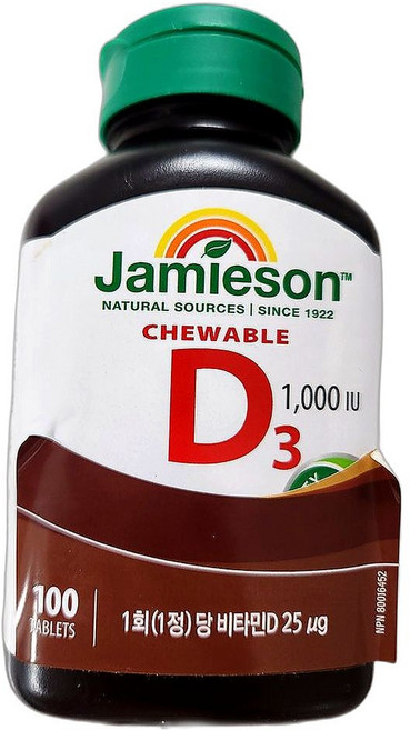 자미에슨 츄어블 비타민D 초콜릿, 100정, 1개