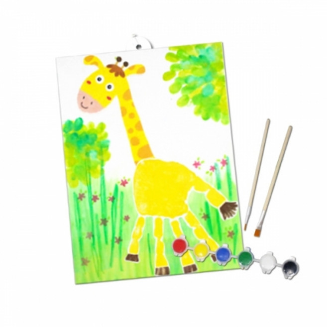 이지피아 뚝딱공작소 손도장 발도장 1인용 액자 만들기 세트 조형 미술교구, 기린