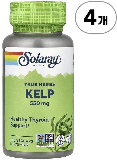 솔라레이 트루 허브 켈프 Solaray True Herbs Kelp 100정, 4개 - 쿠팡