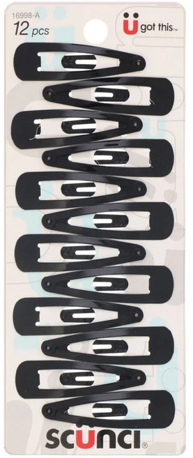 Scunci 똑딱핀 블랙 12개, 1개 - 쿠팡