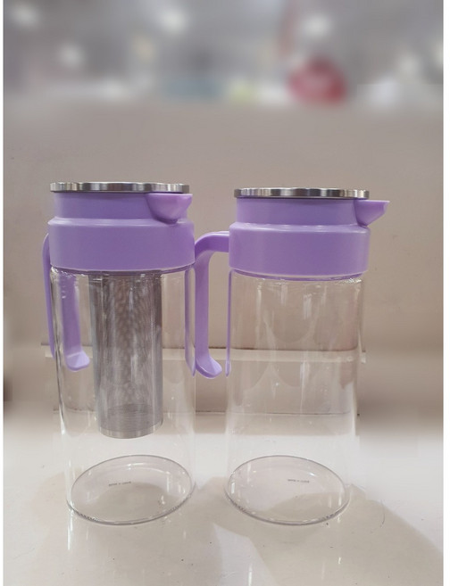 모던하우스 골라쓰는 내열유리 물병 1.2L 2P세트 (일반형+티망형) 퍼플, 1세트
