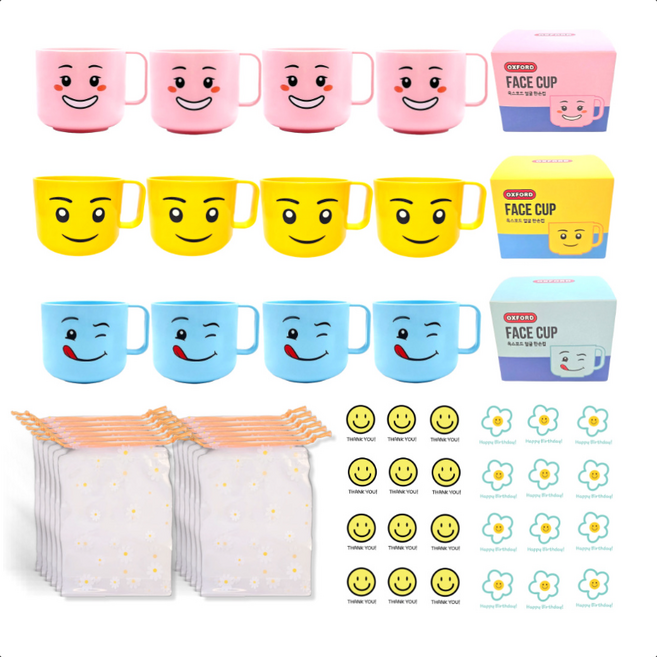 미포리댁 어린이집 생일 답례품 선물 유치원 구디백 옥스포드컵, 12개, 옥스포드컵+데이지조리개 세트