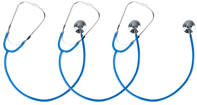 유아반 직업체험 병원놀이용 실물청진기 3개세트 보건교육 유아기관 직업놀이 육아템, 1개, 블루혼합