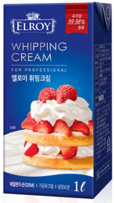 동서 엘로이 휘핑크림, 5개, 1L