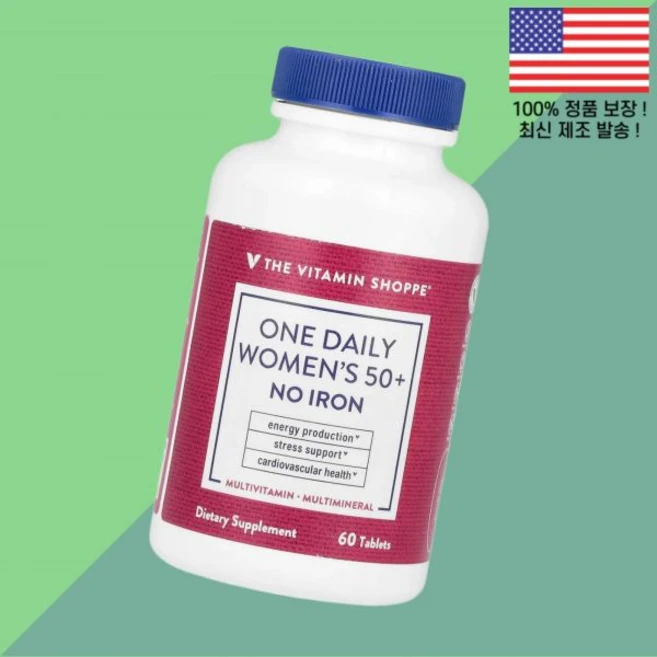 더 더비타민쇼피 원 데일리 우먼 여성 여자 50 무철분 아이언 철 60정 The Vitamin Shoppe One Daily Women's No Iron 60 Tablets, 1개 - 쿠팡