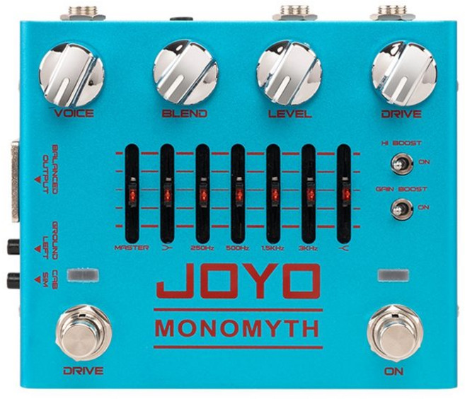 Joyo R-26 Monomyth베이스 프리 앰프 효과 페달 오버 드라이브 채널 6 밴드 그래픽 EQ가 실제 앰프 시뮬레이션 톤을 제공합니다., 파란색