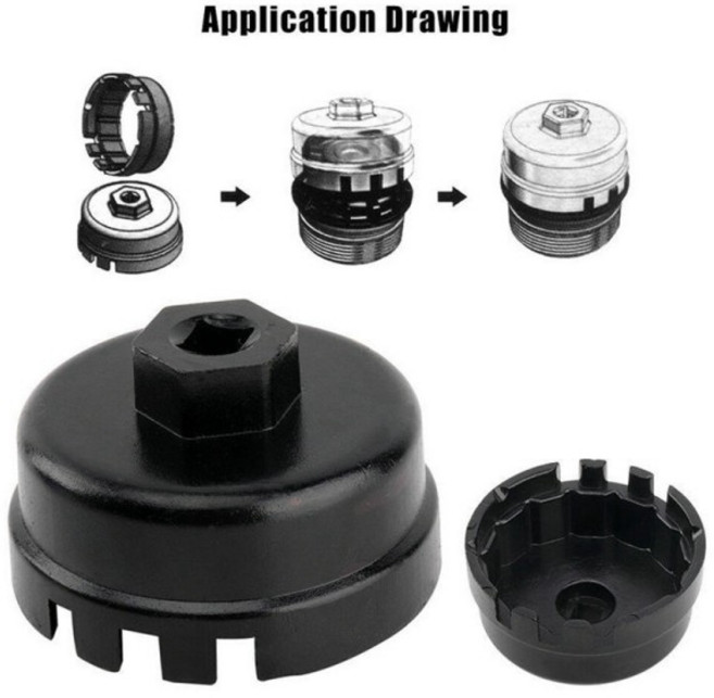 [호환] 도요타 렉서스 오일 필터 캡 렌치 컵 소켓 제거 도구 64mm