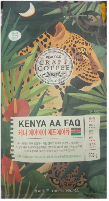 피코크 KENYA AA FAQ 케냐 에이에이 에프에이큐 AA 분쇄원두 500g, 1개