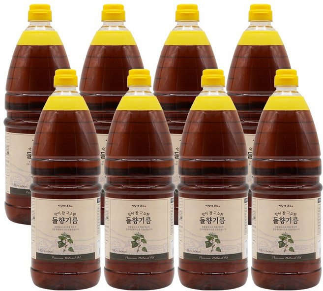 [이장네] 향이 참 고소한 대용량 업소용 들향기름_1.8L, 8개, 1.8L
