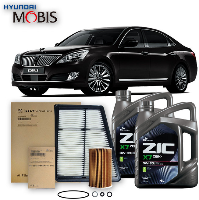 신형 에쿠스 VI 가솔린(휘발유) 5.0 (09-15년식) 순정필터+지크합성유 8L, 1개