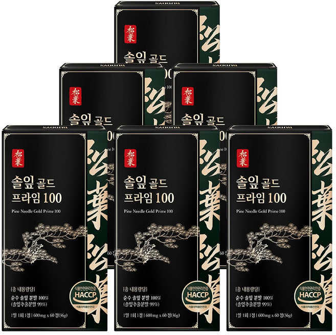 솔잎 골드 프라임 100%, 6개, 60정