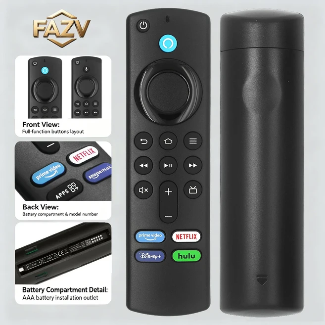 FAZV 음성 리모컨 (아마존 파이어 스틱 2/3/4K H69A73 L5B83G 기본 스마트 TV EL7365/EL7366/EL7367/EL7368, 01 China Mainland, 03 AF-V6