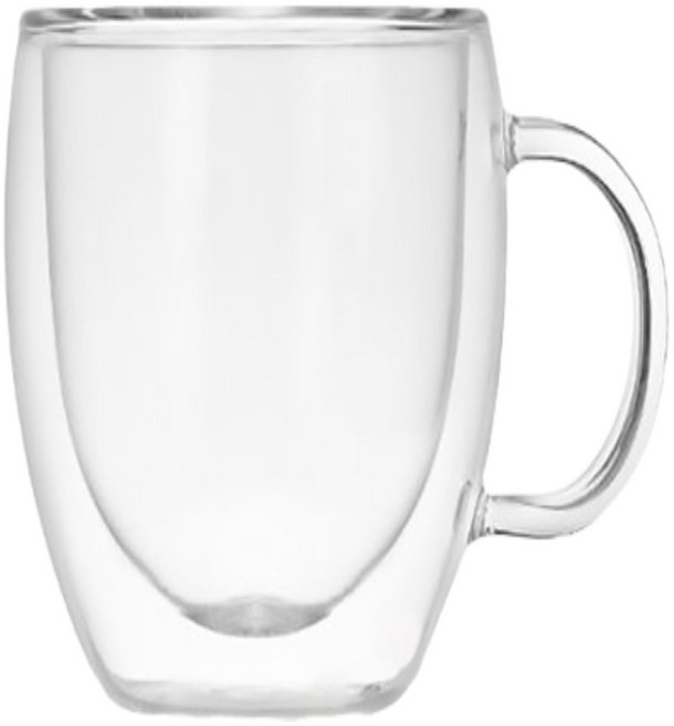 雙層玻璃咖啡杯 耐熱高硼矽玻璃馬克杯 隔熱防燙, 透明, 1個