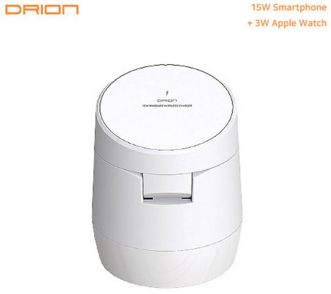 드리온 15W 2IN1 거치 무선 충전 패드 스마트폰+[호환] 애플워치 DR-2IN1-APP-WATCH
