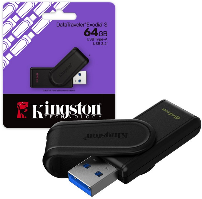 Kingston 金士頓 64GB DataTraveler Exodia S USB 3.2 隨身碟 公司貨, 1個