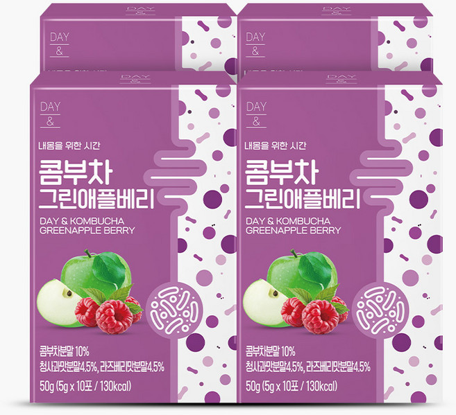 데이앤 콤부차 그린애플베리, 5g, 10개입, 4개
