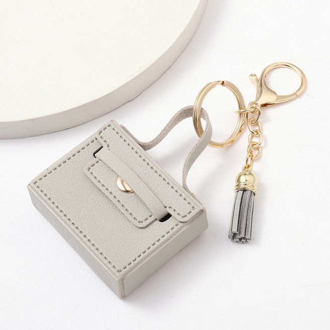 SZ3008 미니 가방 키링 에어팟 케이스, 1개, 그레이