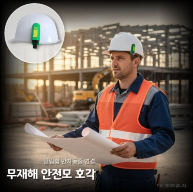 바론 안전모 부착형 호각, GREEN, 1개