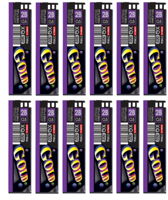 동아 XQ 502 세라믹골드 샤프심, 0.5mm, 12개, 2B, 12개