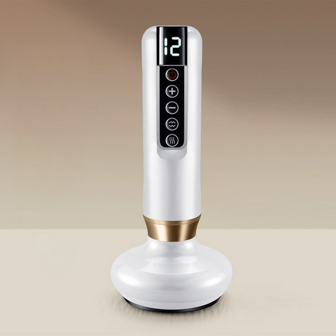 부항 자동 제습 12단 조절 진공 흡입력 온열 충전식 흡착 안마기 고주파마사지기, 흰색, DS-A15